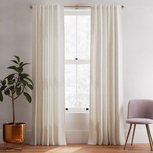 Cotton Canvas Bomu Curtains (Set of 2) -Stone Grey